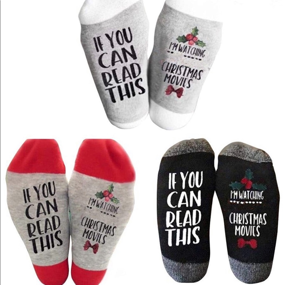 Hallmark Christmas movie watching socks $7/pair
